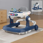 Premergator Multifunctional cu Roti Model Iepuras, Inaltime Ajustabila, Tavita, Muzica, Lumini, 66x59x41 cm, Albastru