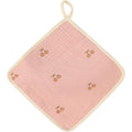 Prosop Absorbant, din Bumbac, 25 x 25 cm, Model Cirese, cu Agatatoare, Roz