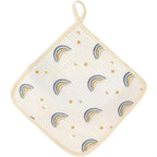 Prosop Absorbant, din Bumbac, 25 x 25 cm, Model Curcubeu, cu Agatatoare, Bej