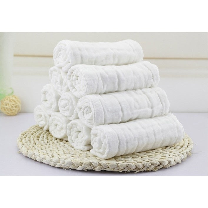 Prosop Absorbant, din Bumbac, 6 Straturi, 30 x 30 cm, Alb