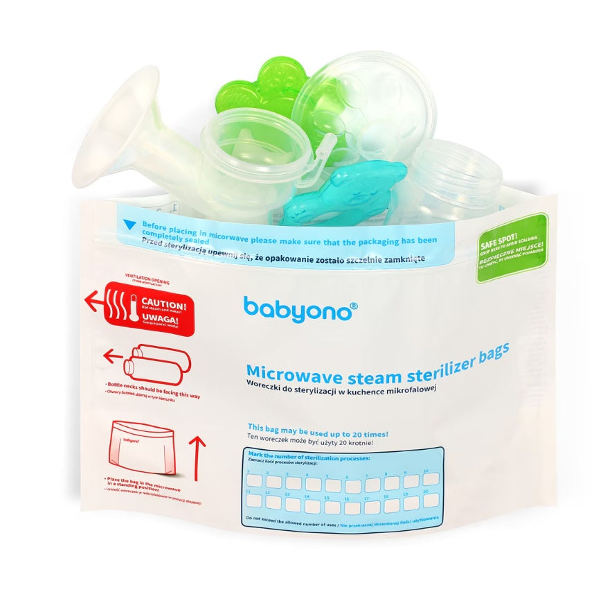 Pungi pentru sterilizarea biberoanelor, 5 bucati, Babyono