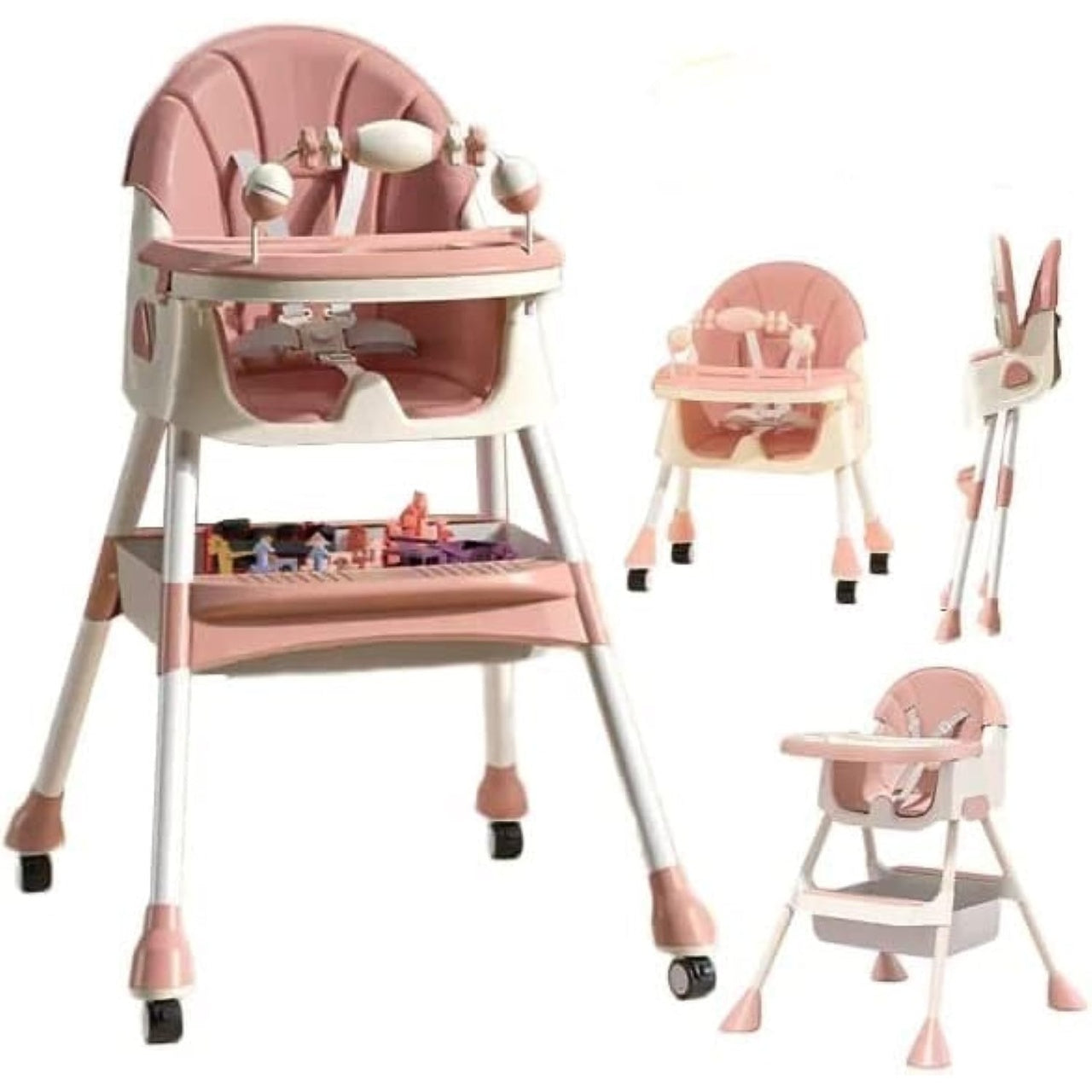 Scaun de Masa 2in1, pentru Copii de la 6 luni - 5 Ani, Roz