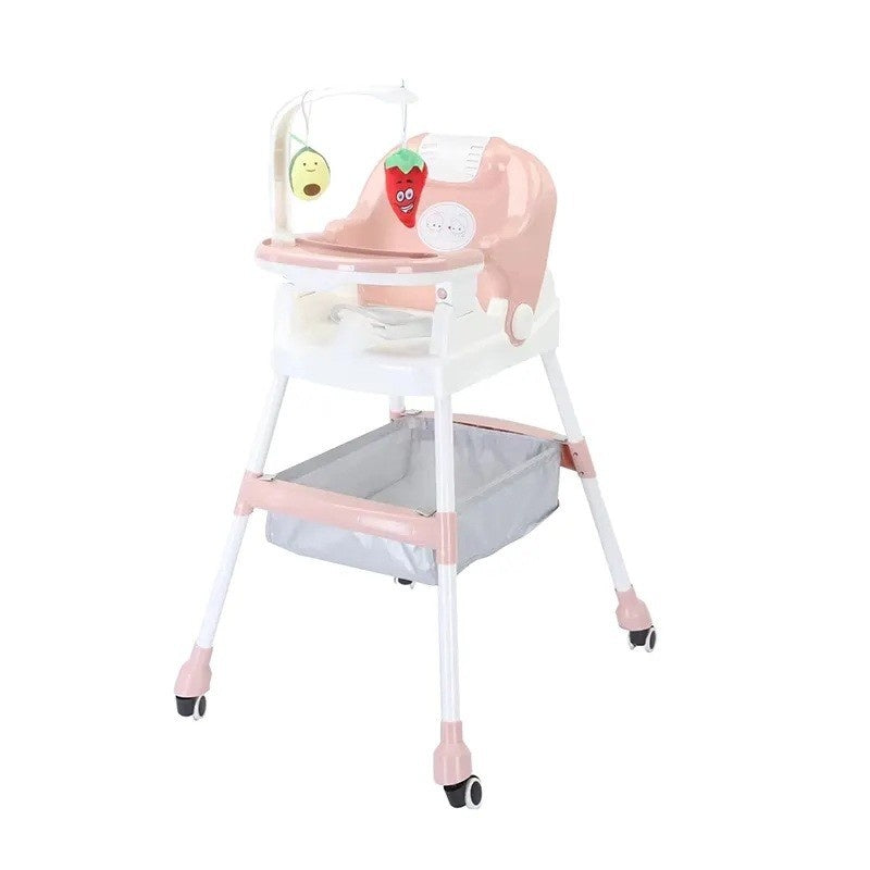 Scaun de Masa pentru Copii, Multifunctional, Suport de Agatat Jucarii, 110 x 60 x 70 cm, Roz