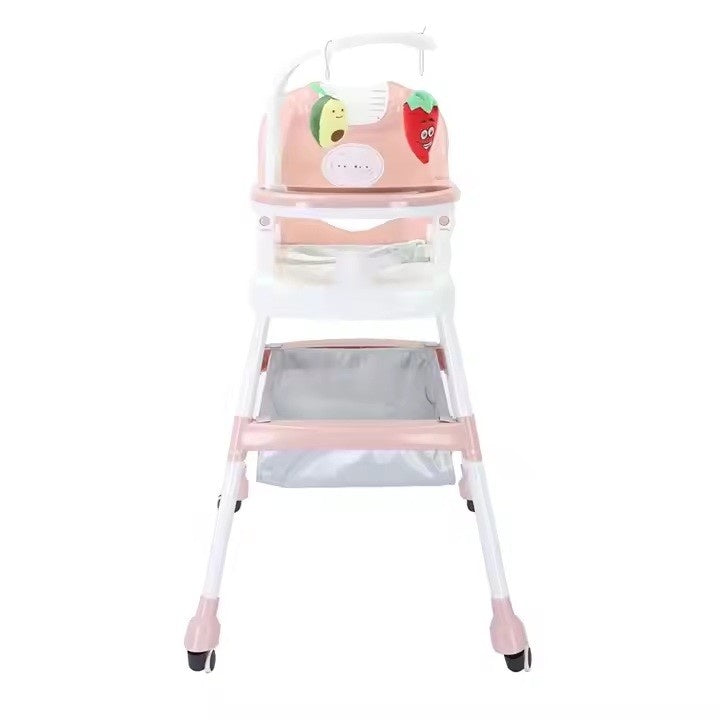 Scaun de Masa pentru Copii, Multifunctional, Suport de Agatat Jucarii, 110 x 60 x 70 cm, Roz