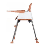 Scaun de Masa Pliabil 3in1, Multifunctional, 3 Pozitii, Masuta si Husa Detasabile, Roti, Ajustare Inaltime, Maro