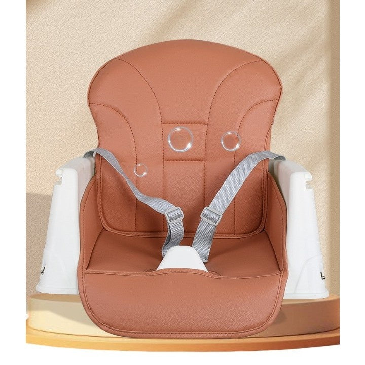 Scaun de Masa Pliabil 3in1, Multifunctional, 3 Pozitii, Masuta si Husa Detasabile, Roti, Ajustare Inaltime, Maro