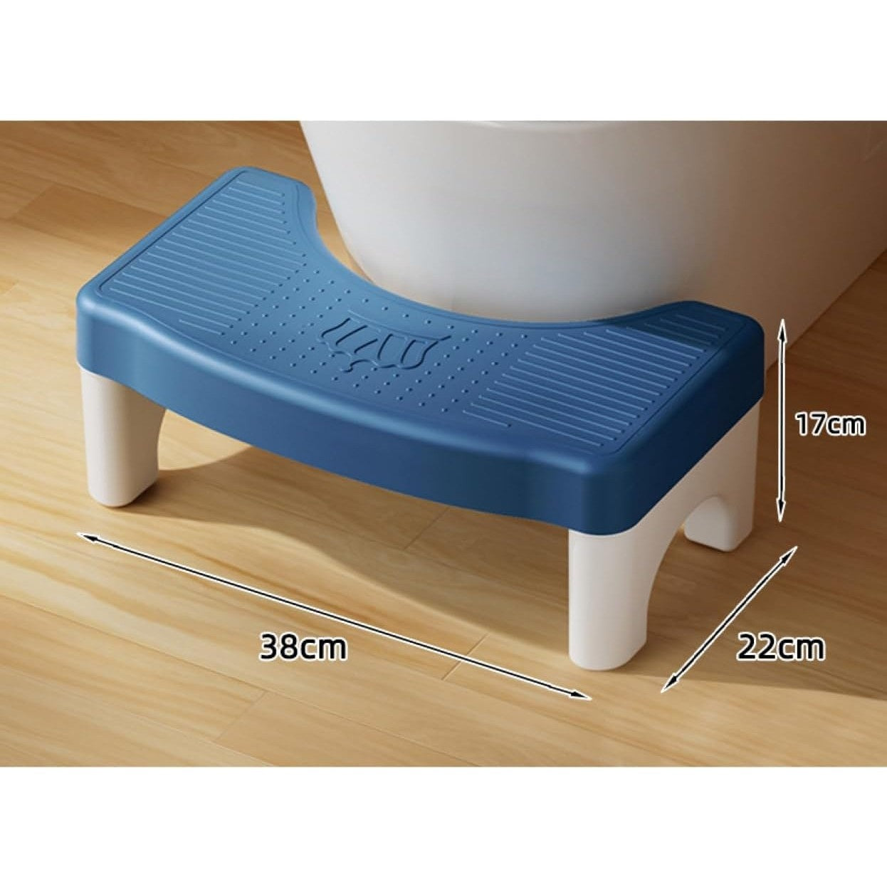 Scaunel WC, Scaun Inaltator WC Copii, Suport Picioare WC, Taburet Inaltator, 17x22x38 cm, Albastru