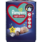 Scutec Chilotel de noapte Pampers Night, marimea 6, 15+ kg, 19 bucati