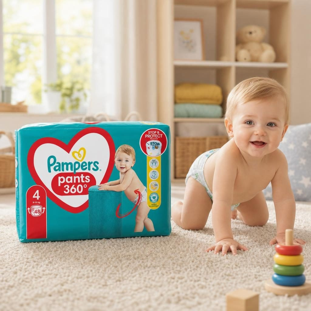 Scutece Chilotel Pampers, nr. 4, 9-15 kg, 48 buc