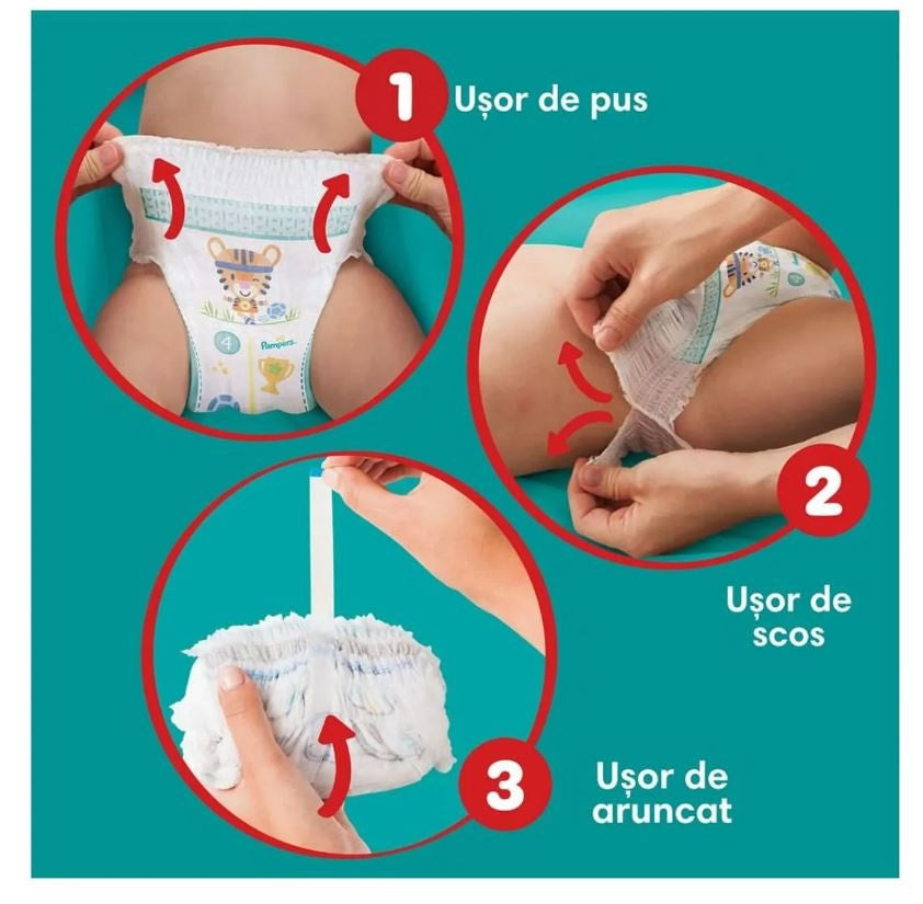 Scutece Chilotel Pampers Pants, marimea 3, 6 - 11 kg, 56 buc.