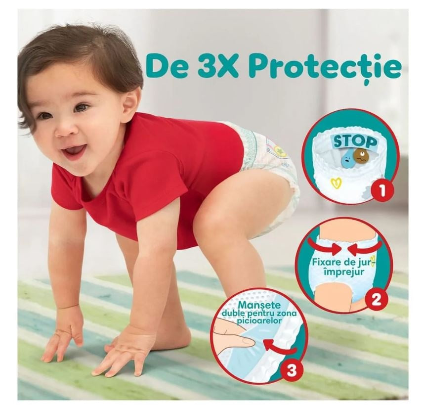 Scutece Pampers Pants Stop & Protect Maxi, marimea 4, 9 - 15 kg, 25 bucati