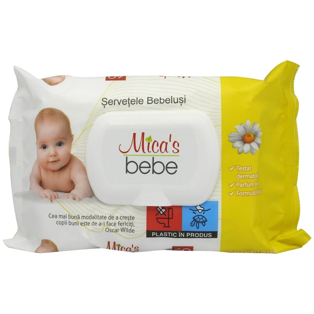 Servetele Umede, Mica's Bebe, pentru Bebelusi, cu Capac, 60 buc, Musetel