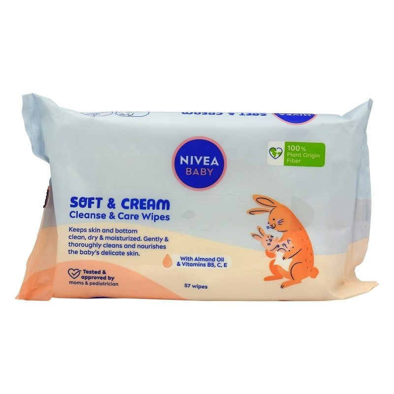 Servetele Umede, Nivea Baby, 57 buc, Soft Cream