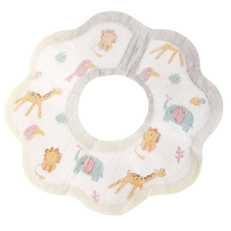 Set 10 Bavete de Unica Folosinta, Model Animalute, pentru Bebelusi, Alb Gri