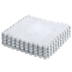 Set 10 Piese Covor tip Puzzle, Spuma EVA, Pufos, 30 x 30 x 1 cm, Alb