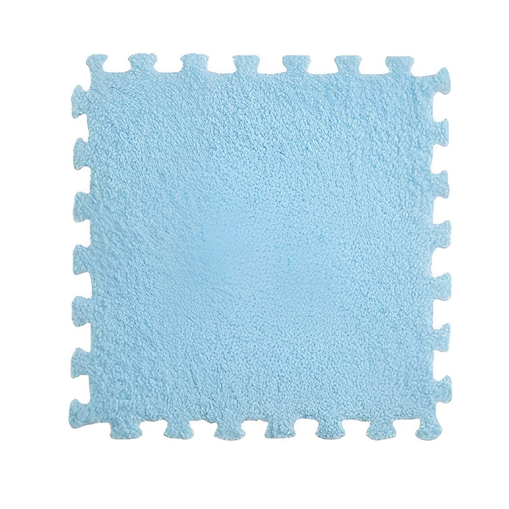 Set 10 Piese Covor tip Puzzle, Spuma EVA, Pufos, 30 x 30 x 1 cm, Baby Blue