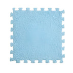 Set 10 Piese Covor tip Puzzle, Spuma EVA, Pufos, 30 x 30 x 1 cm, Baby Blue
