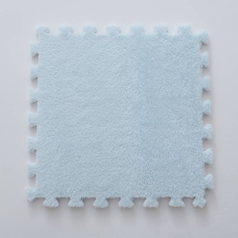 Set 10 Piese Covor tip Puzzle, Spuma EVA, Pufos, 30 x 30 x 1 cm, Baby Blue