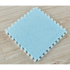 Set 10 Piese Covor tip Puzzle, Spuma EVA, Pufos, 30 x 30 x 1 cm, Baby Blue