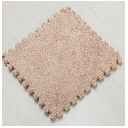 Set 10 Piese Covor tip Puzzle, Spuma EVA, Pufos, 30 x 30 x 1 cm, Crem