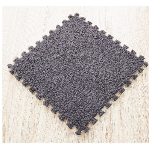 Set 10 Piese Covor tip Puzzle, Spuma EVA, Pufos, 30 x 30 x 1 cm, Gri