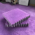 Set 10 Piese Covor tip Puzzle, Spuma EVA, Pufos, 30 x 30 x 1 cm, Mov