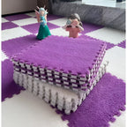 Set 10 Piese Covor tip Puzzle, Spuma EVA, Pufos, 30 x 30 x 1 cm, Mov