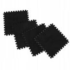 Set 10 Piese Covor tip Puzzle, Spuma EVA, Pufos, 30 x 30 x 1 cm, Negru