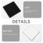 Set 10 Piese Covor tip Puzzle, Spuma EVA, Pufos, 30 x 30 x 1 cm, Negru