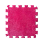 Set 10 Piese Covor tip Puzzle, Spuma EVA, Pufos, 30 x 30 x 1 cm, Roz