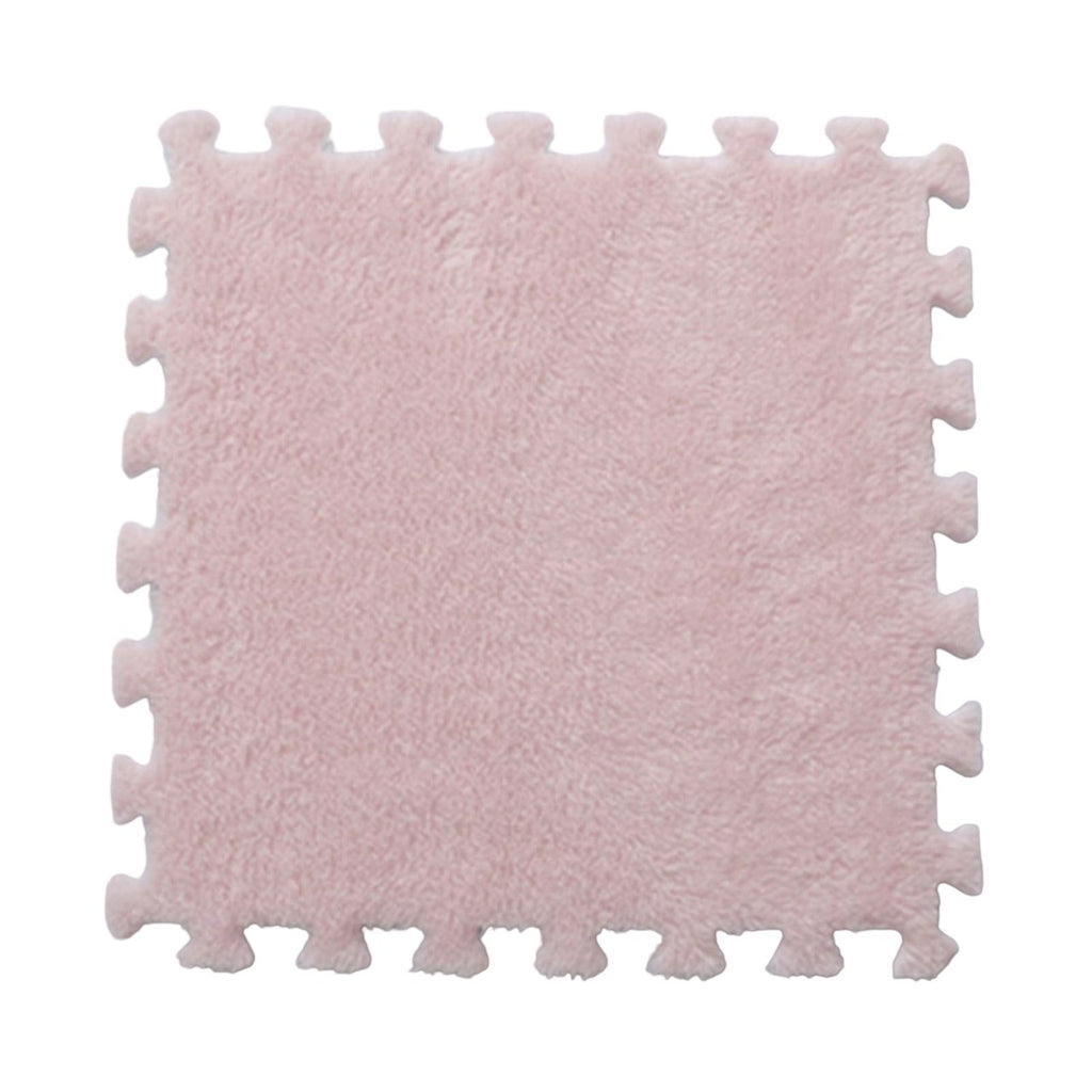 Set 10 Piese Covor tip Puzzle, Spuma EVA, Pufos, 30 x 30 x 1 cm, Roz Pudrat