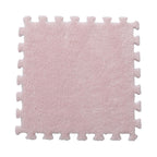 Set 10 Piese Covor tip Puzzle, Spuma EVA, Pufos, 30 x 30 x 1 cm, Roz Pudrat