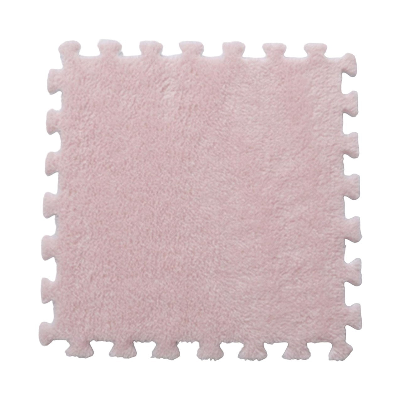Set 10 Piese Covor tip Puzzle, Spuma EVA, Pufos, 30 x 30 x 1 cm, Roz Pudrat