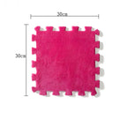 Set 10 Piese Covor tip Puzzle, Spuma EVA, Pufos, 30 x 30 x 1 cm, Roz