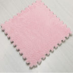 Set 10 Piese Covor tip Puzzle, Spuma EVA, Pufos, 30 x 30 x 1 cm, Roz Pudrat