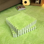 Set 10 Piese Covor tip Puzzle, Spuma EVA, Pufos, 30 x 30 x 1 cm, Verde