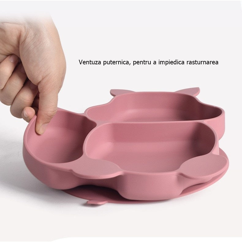Set 10 piese diversificare bebelusi si copii din silicon roz pudrat