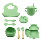Set 10 piese diversificare bebelusi si copii din silicon verde