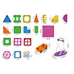 Set 100 de Piese Magnetice de Constructie Flippy Magnetic Tiles Piese Mari Forme Geometrice 3 Ani ABS Magnet 20.5 x 14.5 x 12 cm