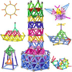 Set 178 Piese Betisoare Magnetice, din Plastic/Magnet, +3 Ani, Multicolor