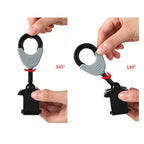 Set 2 Carlige pentru Carucior, din Plastic si Velcro, Sarcina Maxima 2 kg, Negru