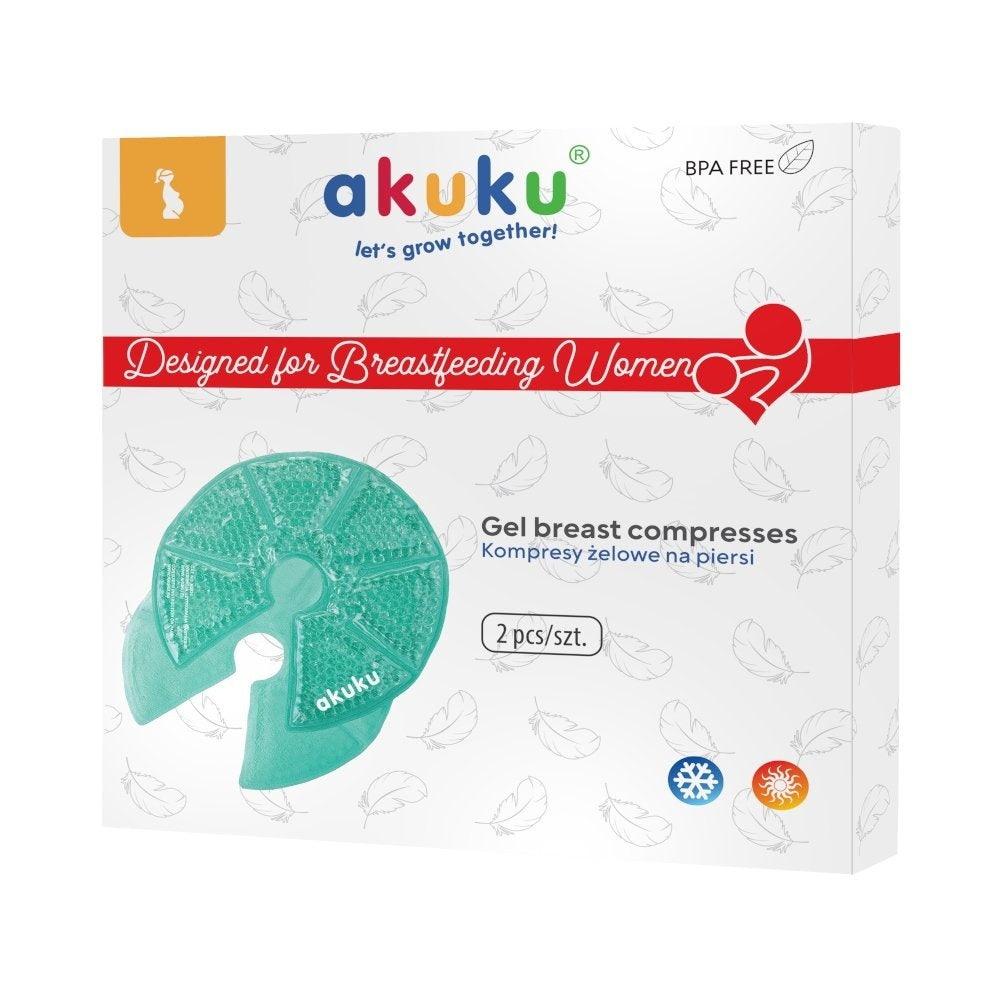 Set 2 comprese cu gel pentru sani Akuku folosire rece/cald