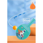 Set 2 Palete de Tenis de Masa, pentru Copii, Design Animat, Tematica Astronauti, Accesoriu de Agatat Inclus si 4 Mingi, Albastru