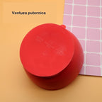 Set 2 piese diversificare bebelusi si copii din silicon bol cu ventuza, lingurita din lemn si silicon, pentru gustari, fara alergeni, rosu