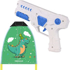 Set 2 Piese Jucarie Interactiva, Pistol de Catapultare + Zmeu, din Plastic si Panza, +8 Ani, Impermeabil, Model Dinozaur Verde, Multicolor
