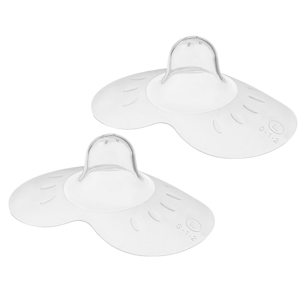 Set 2 protectii pentru mameloane Akuku marime L din silicon in cutie depozitare