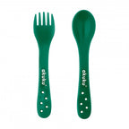 Set 2 tacamuri Akuku in cutiuta transparenta de depozitare, Verde