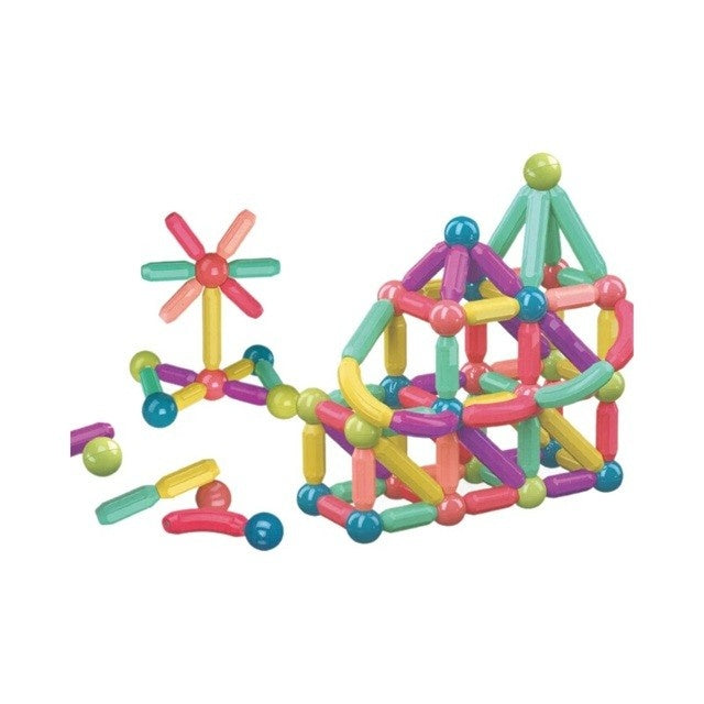 Set 25 de Piese Magnetice de Constructie, Puzzle, Forme, 3 Ani, ABS, Magnet, 16x6x14 cm, Multicolor