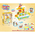 Set 258 piese, 6 in 1, Valiza cu bormasina, Multicolor