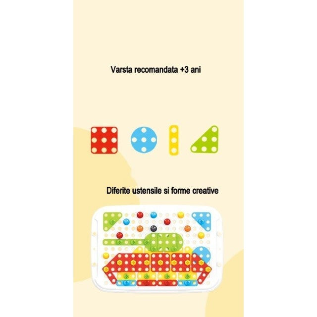 Set 258 piese, 6 in 1, Valiza cu bormasina, Multicolor